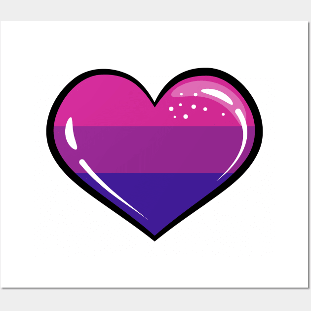 Bisexual Heart Wall Art by Hoydens R Us